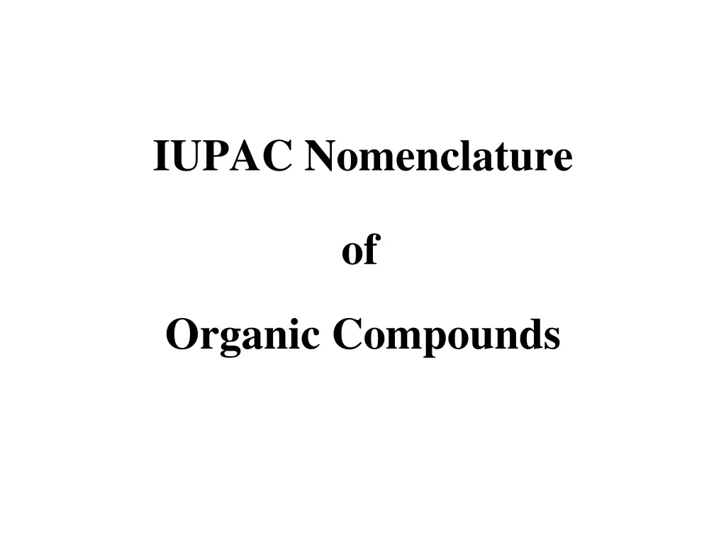 iupac nomenclature