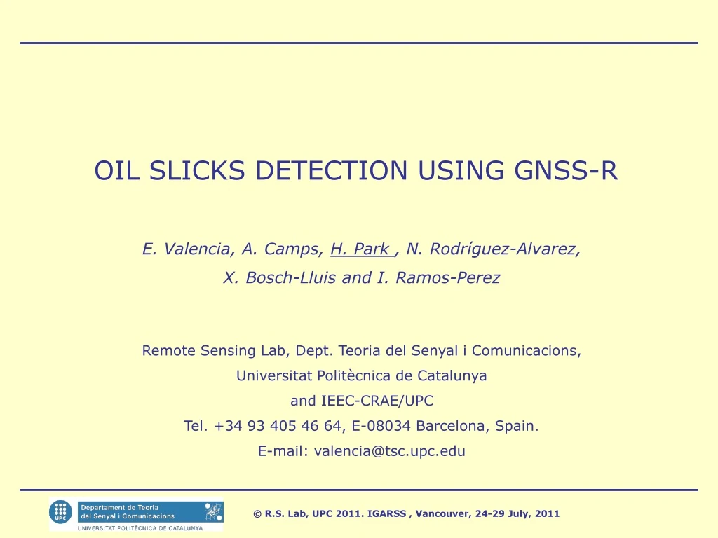 oil slicks detection using gnss r