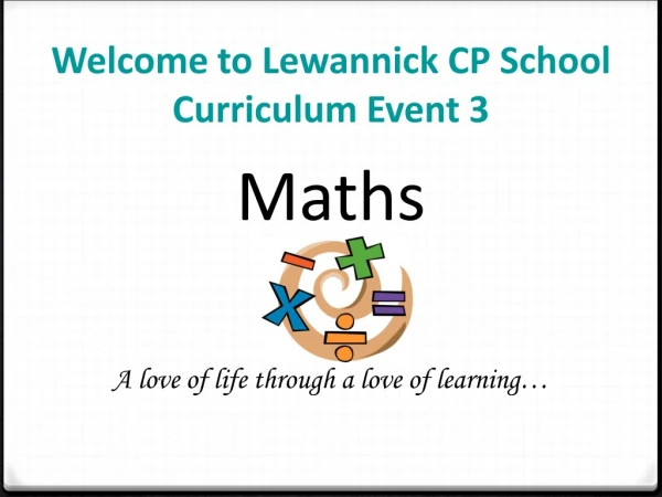 Welcome to Lewannick CP School Curriculum Event 3