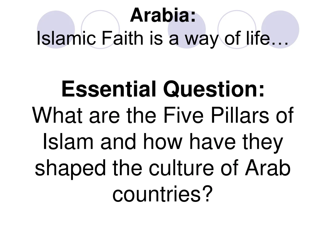 arabia islamic faith is a way of life essential