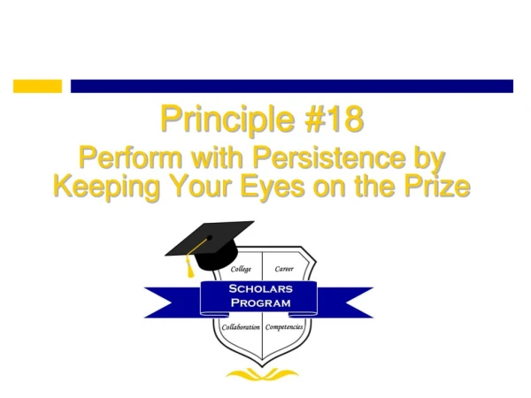 Principle #18 Perform with Persistence by Keeping Your Eyes on the Prize