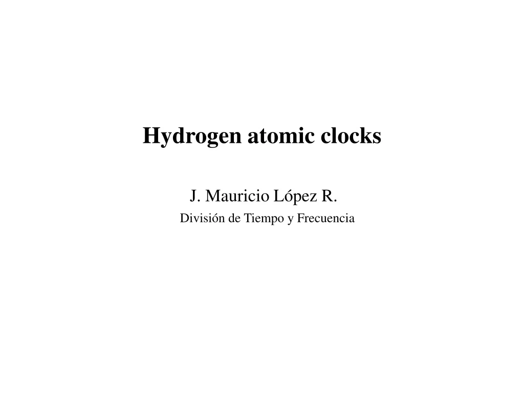 hydrogen atomic clocks