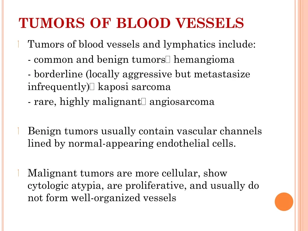 tumors of blood vessels