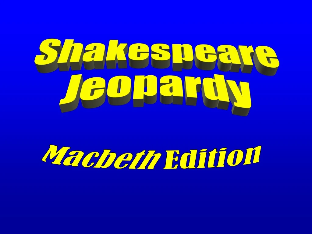 shakespeare jeopardy