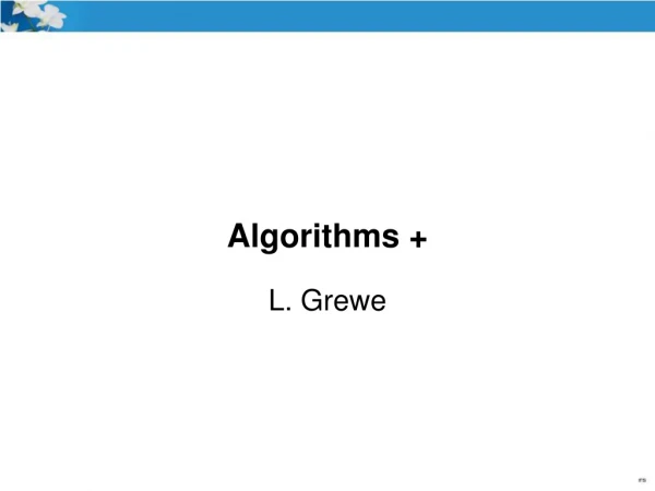 Algorithms +