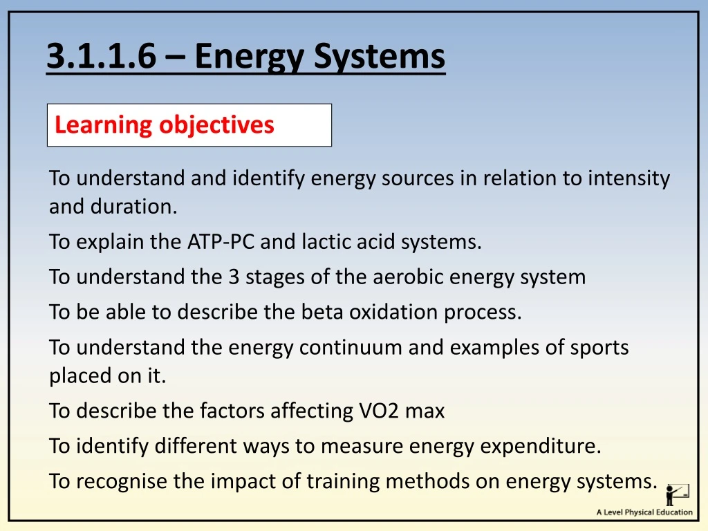 3 1 1 6 energy systems