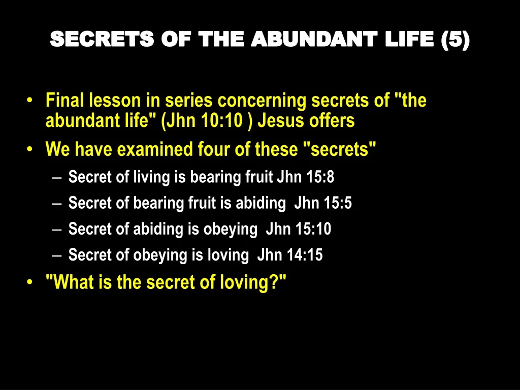 secrets of the abundant life 5