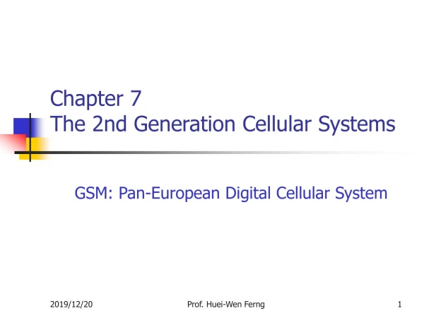 Chapter 7  The 2nd Generation Cellular Systems