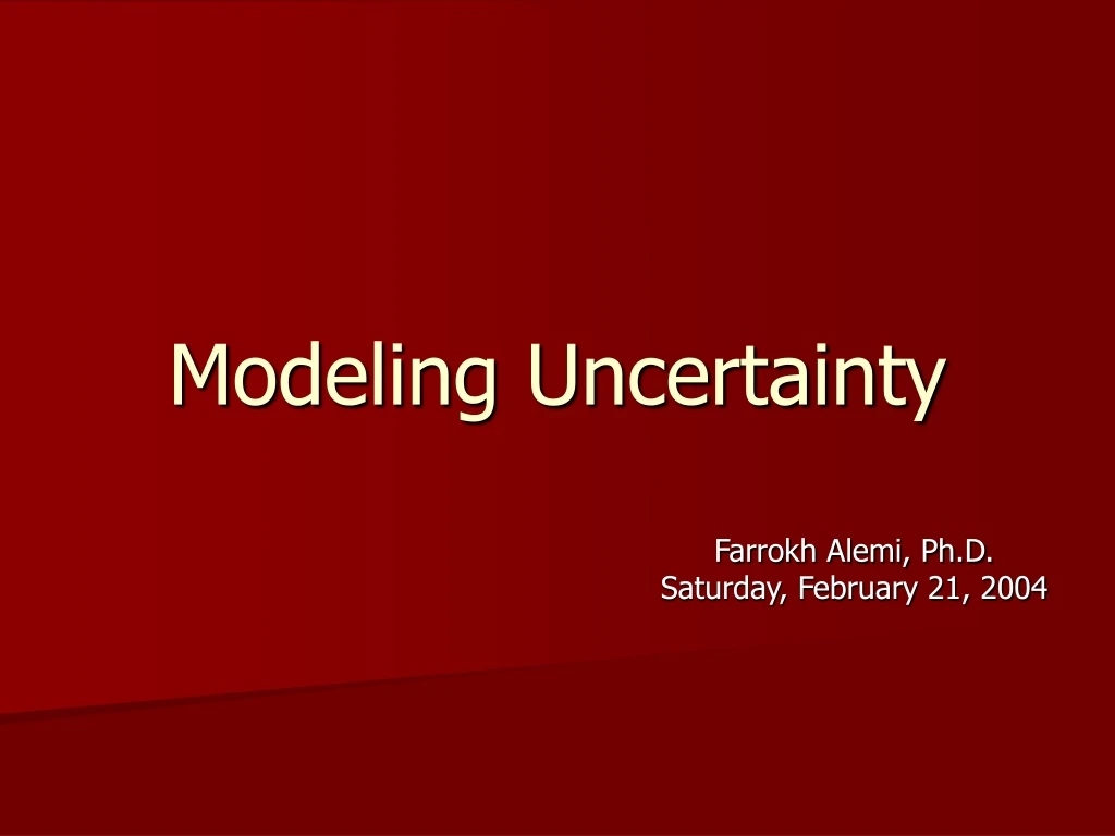 modeling uncertainty