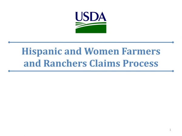 Hispanic and Women Farmers and Ranchers Claims Process