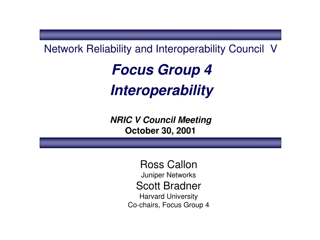 network reliability and interoperability council v
