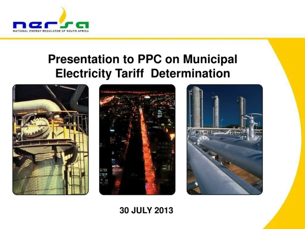 Presentation to PPC on Municipal Electricity Tariff  Determination