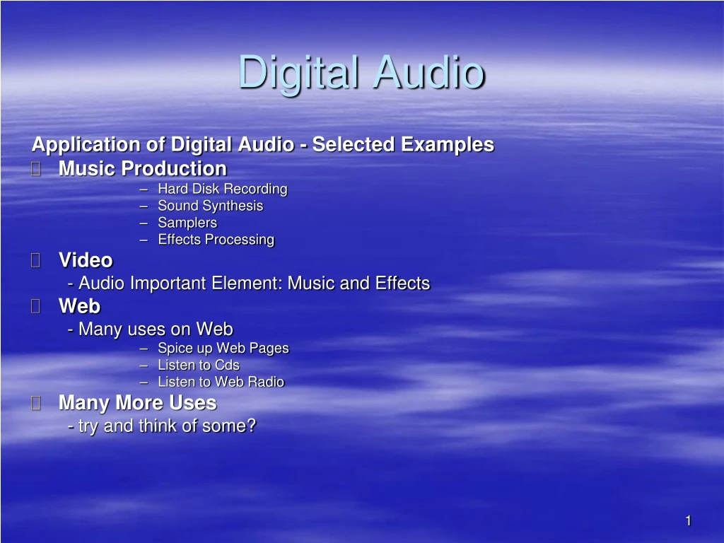 digital audio