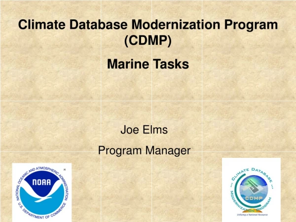 Climate Database Modernization Program (CDMP) Marine Tasks