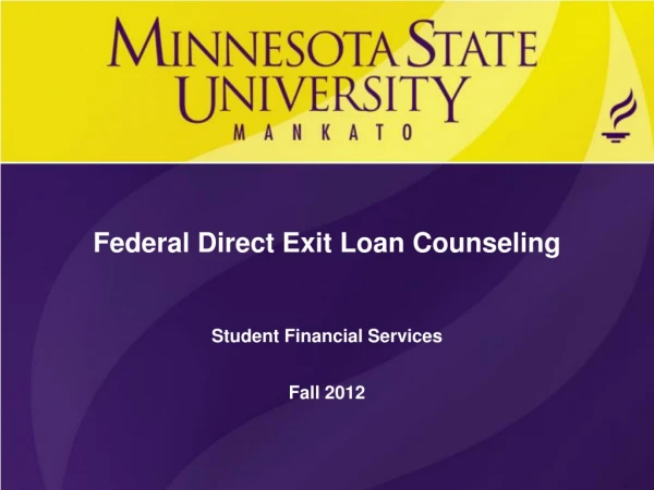 Federal Direct Exit Loan Counseling