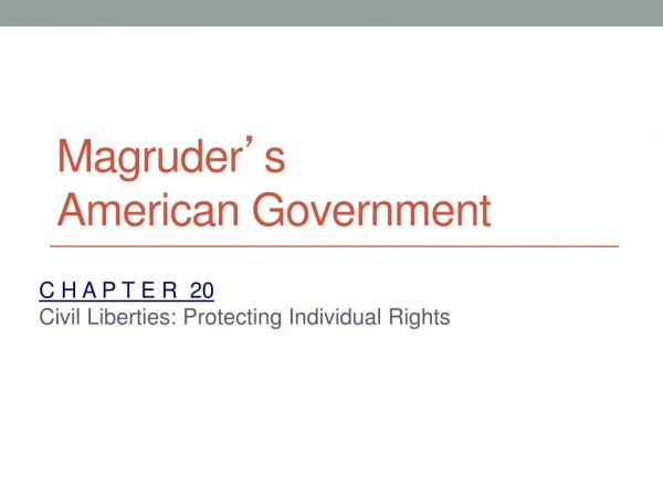 Magruder ’ s American Government