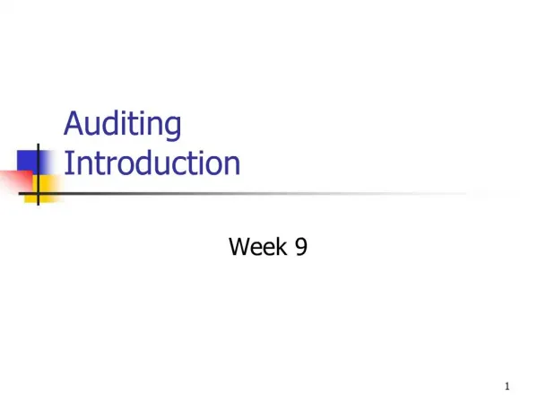 Auditing Introduction