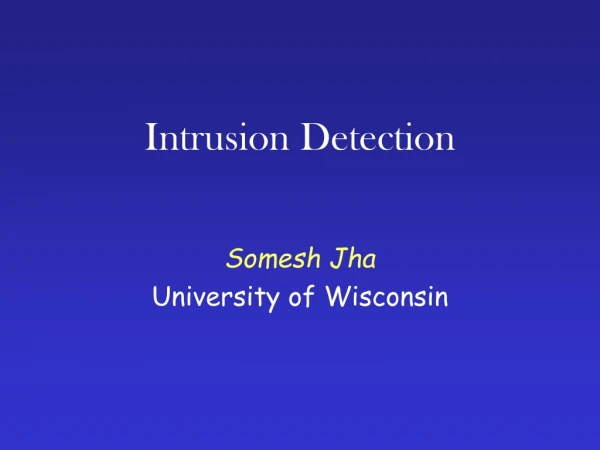 Intrusion Detection