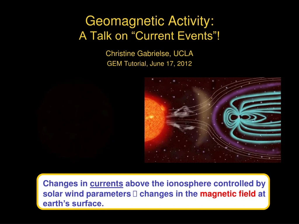 geomagnetic activity a talk on current events