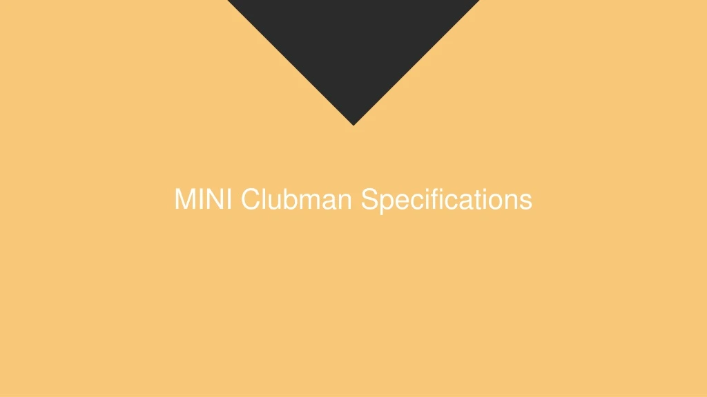 mini clubman specifications