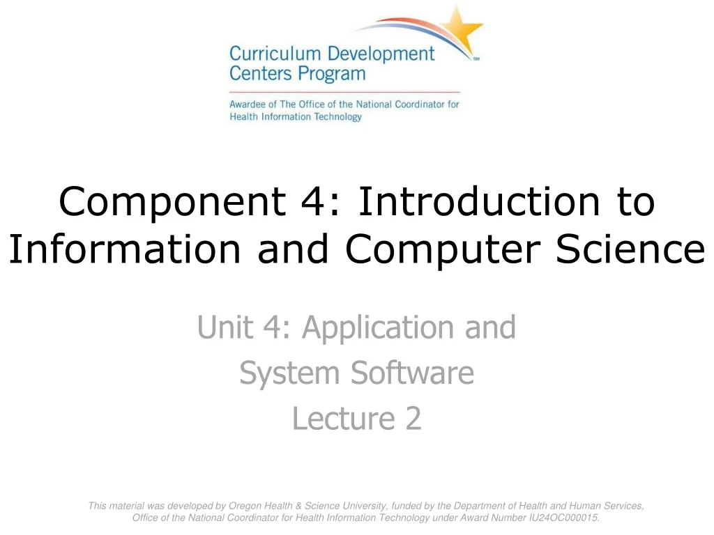 component 4 introduction to information and computer science