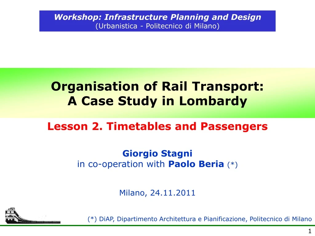 organisation of rail transport a case study in lombardy