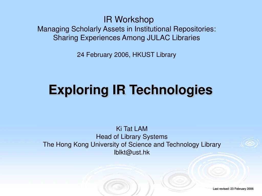 exploring ir technologies