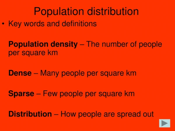 Population distribution