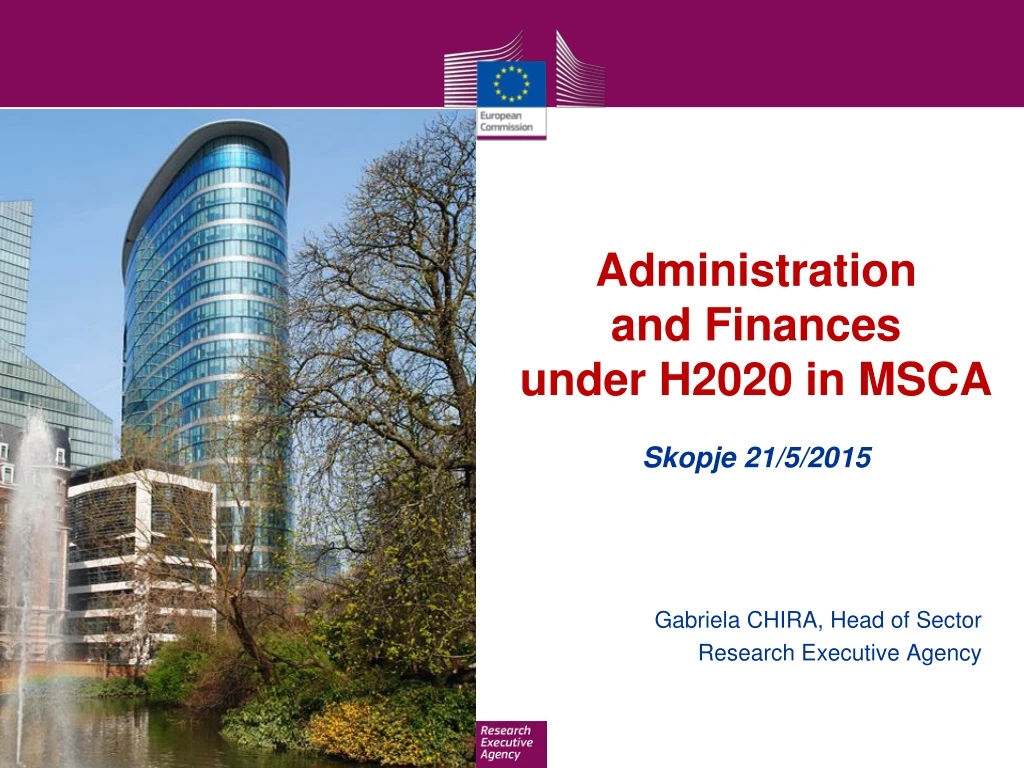 administration and finances under h2020 in msca skopje 21 5 2015