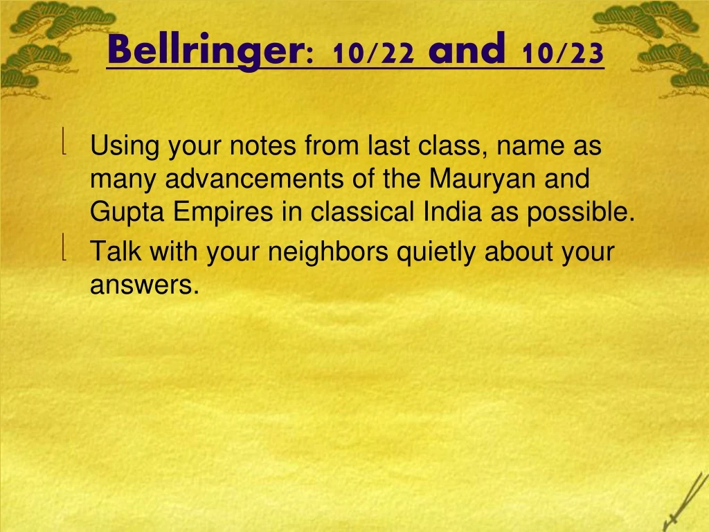 bellringer 10 22 and 10 23
