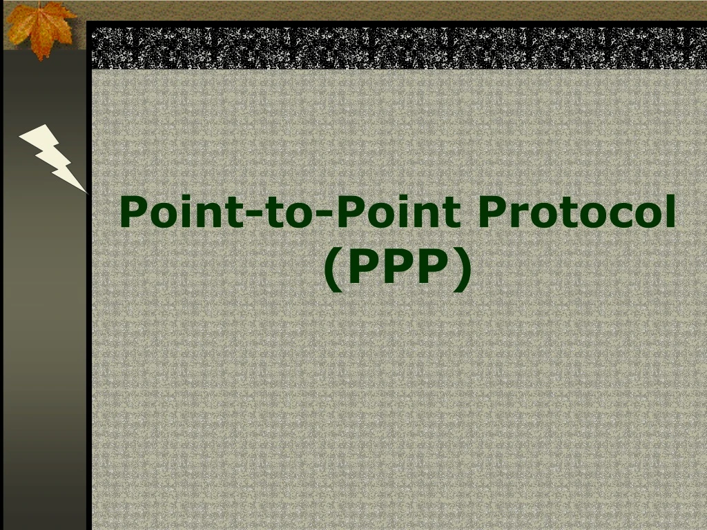 point to point protocol ppp