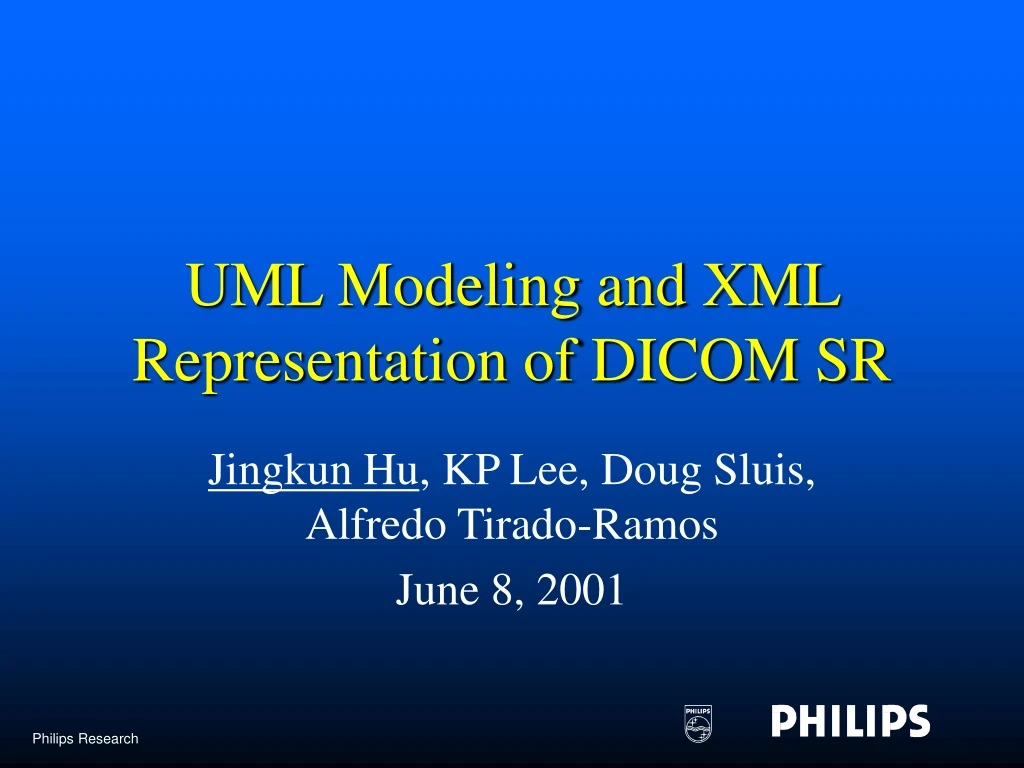 uml modeling and xml representation of dicom sr