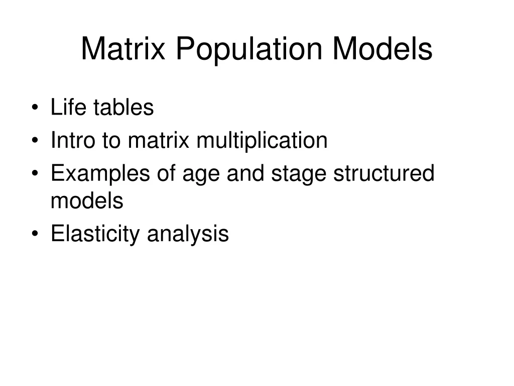 matrix population models