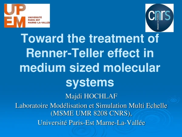 Toward the treatment of Renner-Teller effect in medium sized molecular systems