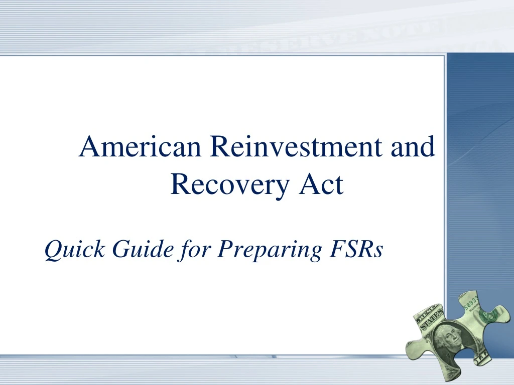 american reinvestment and recovery act quick