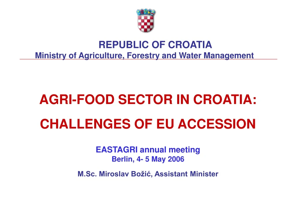 republic of croatia ministry of agriculture