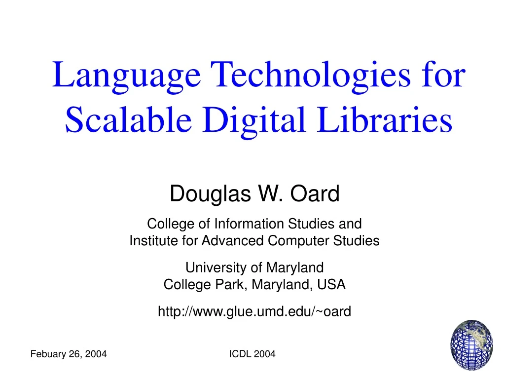 language technologies for scalable digital libraries