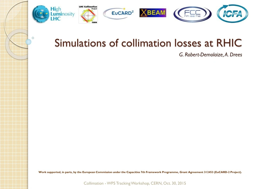 simulations of collimation losses at rhic