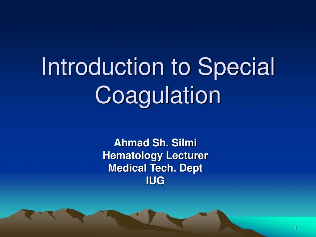 introduction to special coagulation