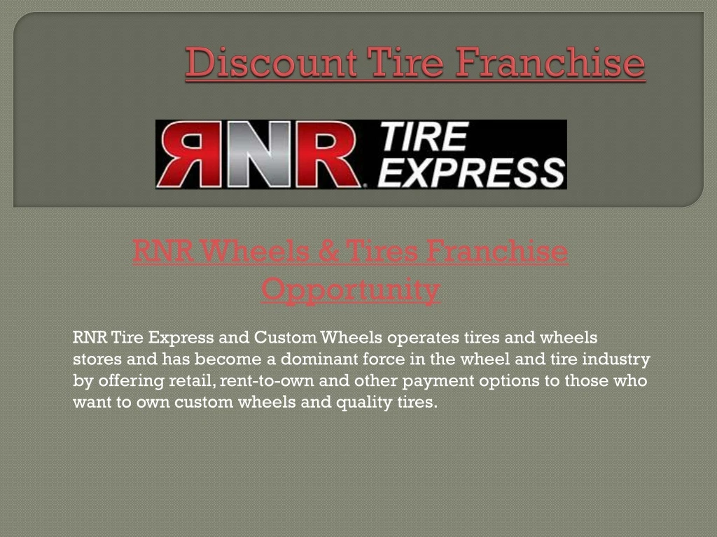 discount tire franchise