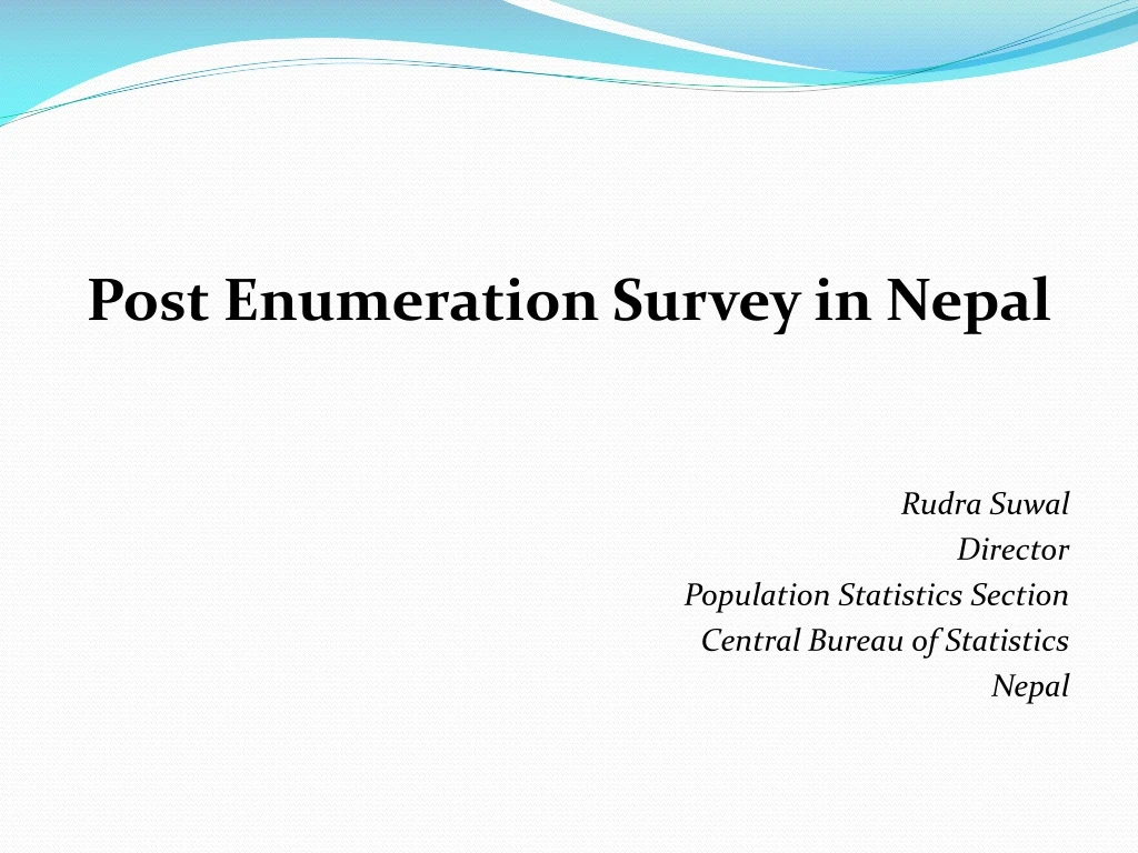 post enumeration survey in nepal rudra suwal
