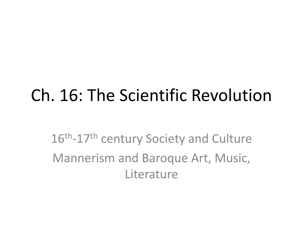 ch 16 the scientific revolution