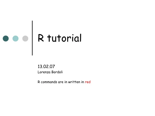 R  tutorial