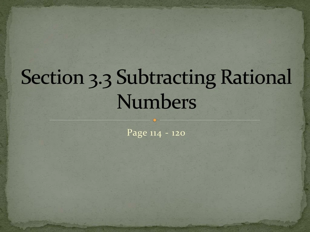 section 3 3 subtracting rational numbers