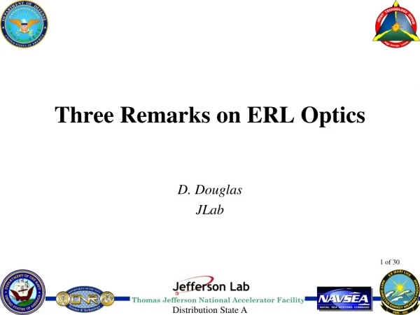Three Remarks on ERL Optics