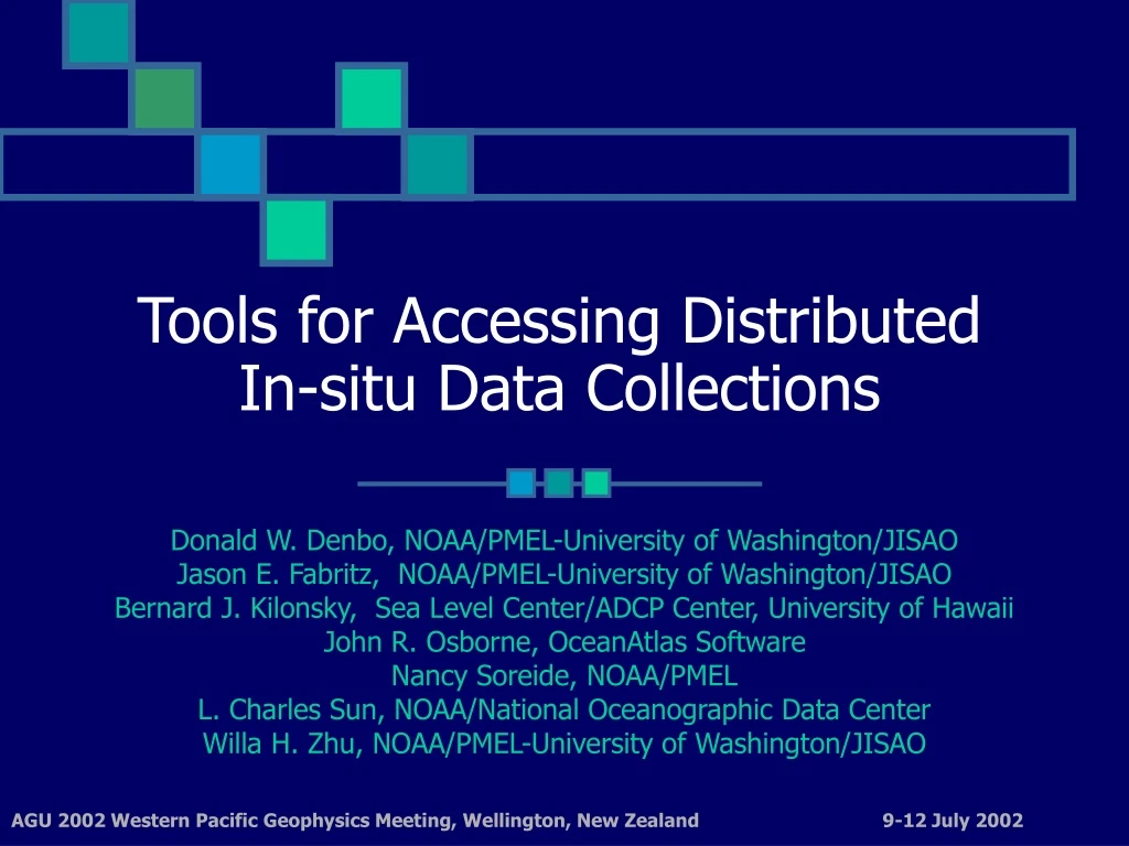 tools for accessing distributed in situ data collections