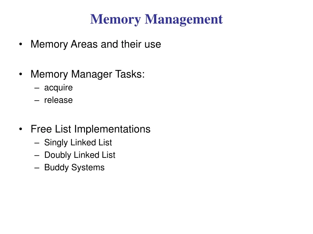 memory management