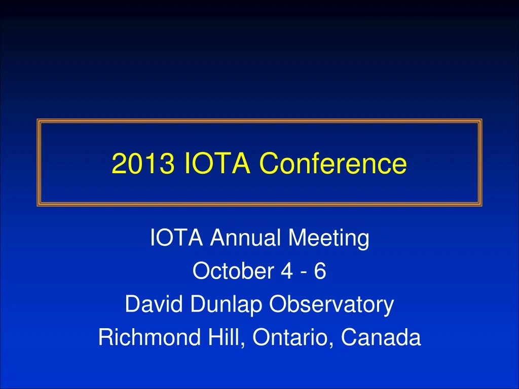 2013 iota conference