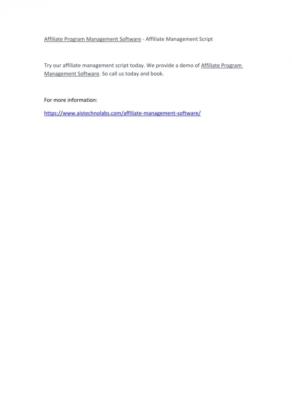 affiliate program management software affiliate