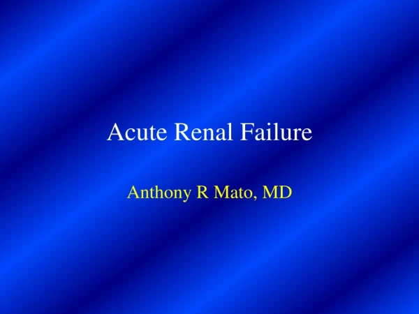 Acute Renal Failure